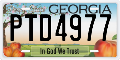 GA license plate PTD4977