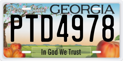GA license plate PTD4978