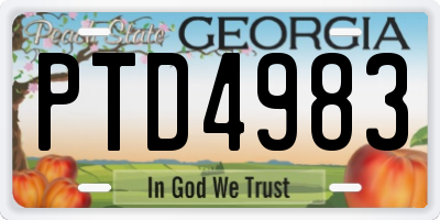 GA license plate PTD4983