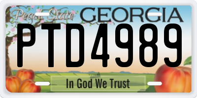 GA license plate PTD4989