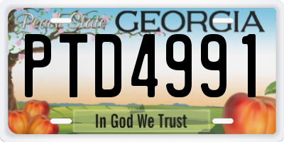 GA license plate PTD4991