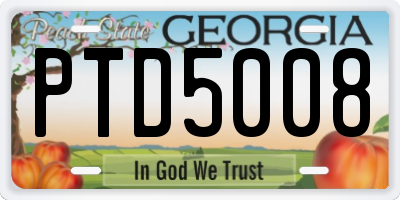 GA license plate PTD5008