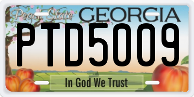 GA license plate PTD5009