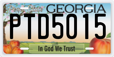 GA license plate PTD5015
