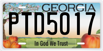 GA license plate PTD5017