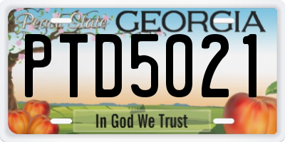 GA license plate PTD5021