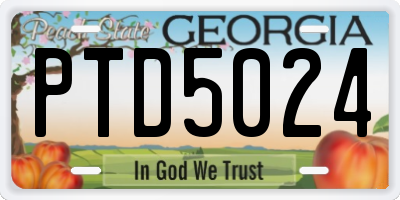 GA license plate PTD5024