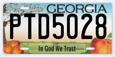 GA license plate PTD5028