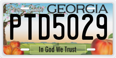 GA license plate PTD5029