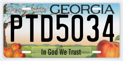 GA license plate PTD5034