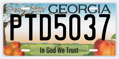 GA license plate PTD5037