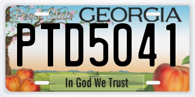 GA license plate PTD5041