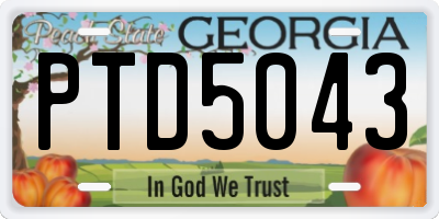 GA license plate PTD5043