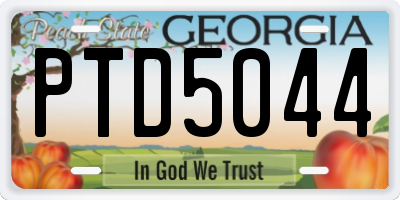 GA license plate PTD5044