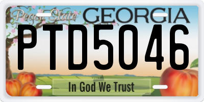 GA license plate PTD5046