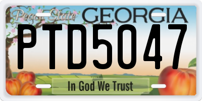 GA license plate PTD5047