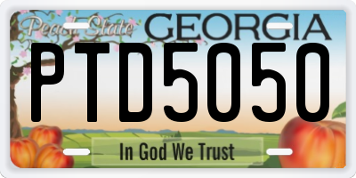 GA license plate PTD5050