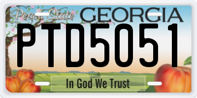 GA license plate PTD5051
