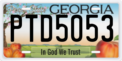 GA license plate PTD5053