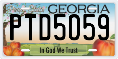 GA license plate PTD5059