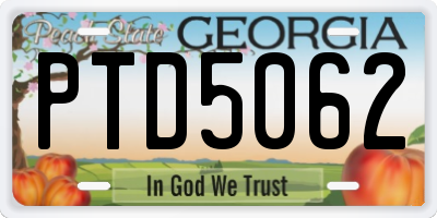 GA license plate PTD5062