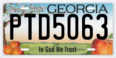 GA license plate PTD5063