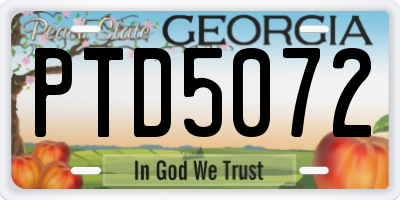 GA license plate PTD5072