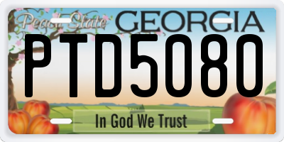 GA license plate PTD5080