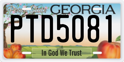 GA license plate PTD5081
