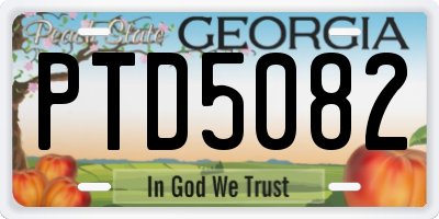 GA license plate PTD5082