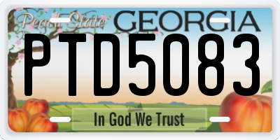 GA license plate PTD5083