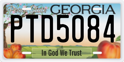 GA license plate PTD5084