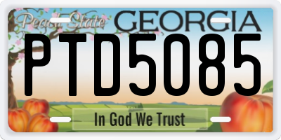 GA license plate PTD5085