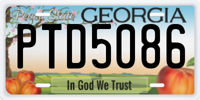 GA license plate PTD5086