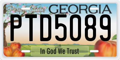 GA license plate PTD5089