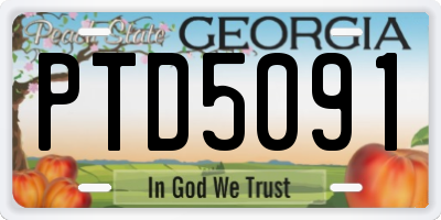 GA license plate PTD5091