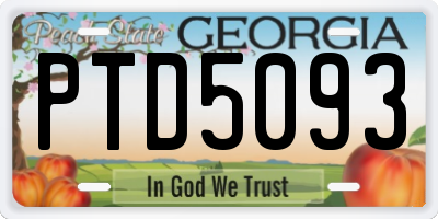 GA license plate PTD5093
