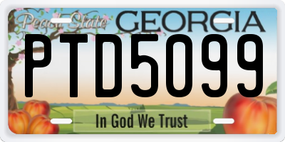 GA license plate PTD5099