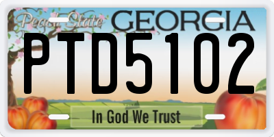 GA license plate PTD5102