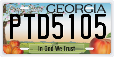 GA license plate PTD5105