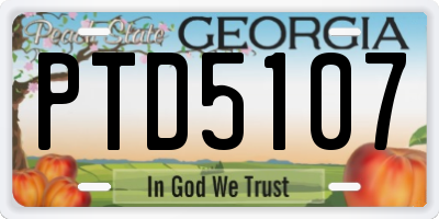 GA license plate PTD5107