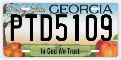 GA license plate PTD5109