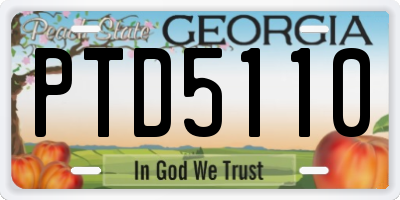 GA license plate PTD5110