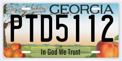 GA license plate PTD5112