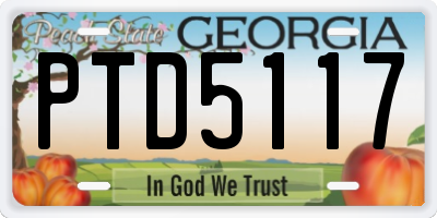 GA license plate PTD5117