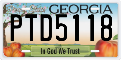 GA license plate PTD5118