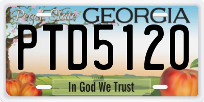GA license plate PTD5120