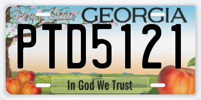 GA license plate PTD5121