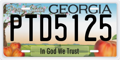 GA license plate PTD5125