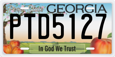 GA license plate PTD5127
